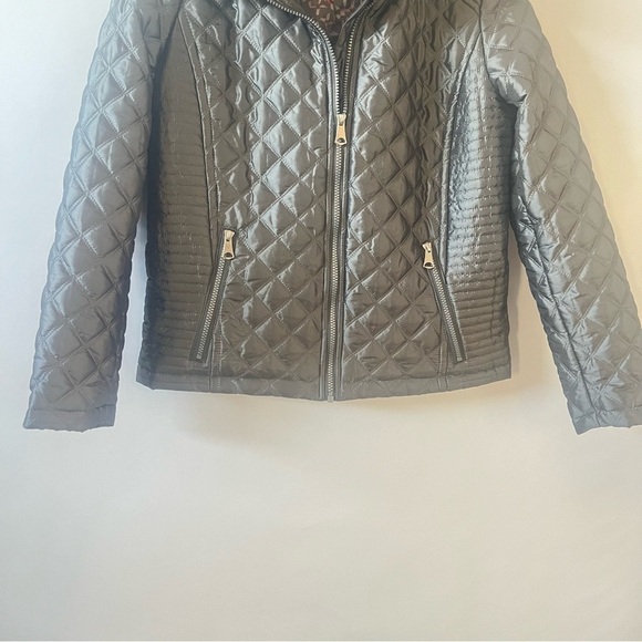 Marc New York Andrew Marc Quilted  Puffer Silver Grey Jacket Sz M - Picture 4 of 13